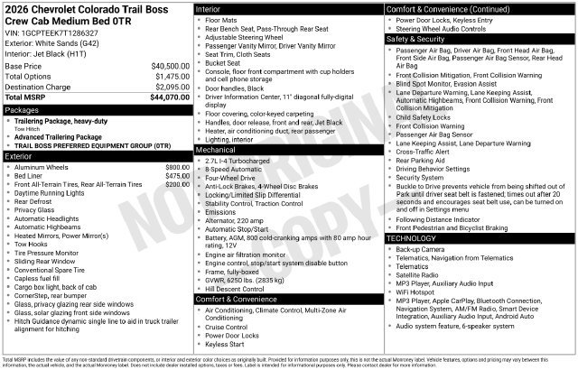 Used 2026 Chevrolet Colorado Trail Boss AWD/4WD image 18