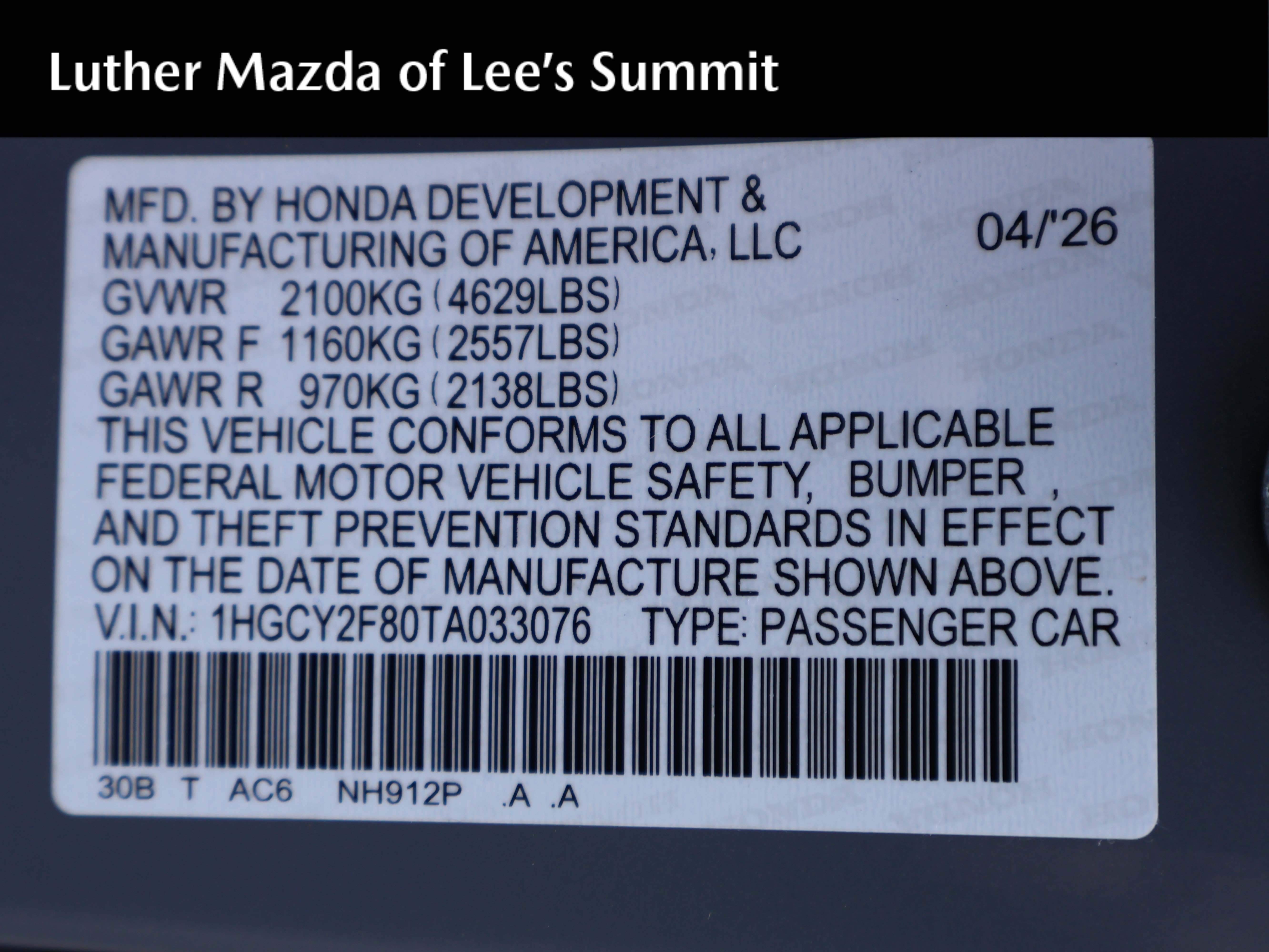 Used 2026 Honda Accord Touring image 1