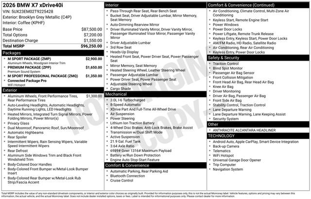 Used 2026 BMW X7 xDrive40i w/ M Sport Package image 12