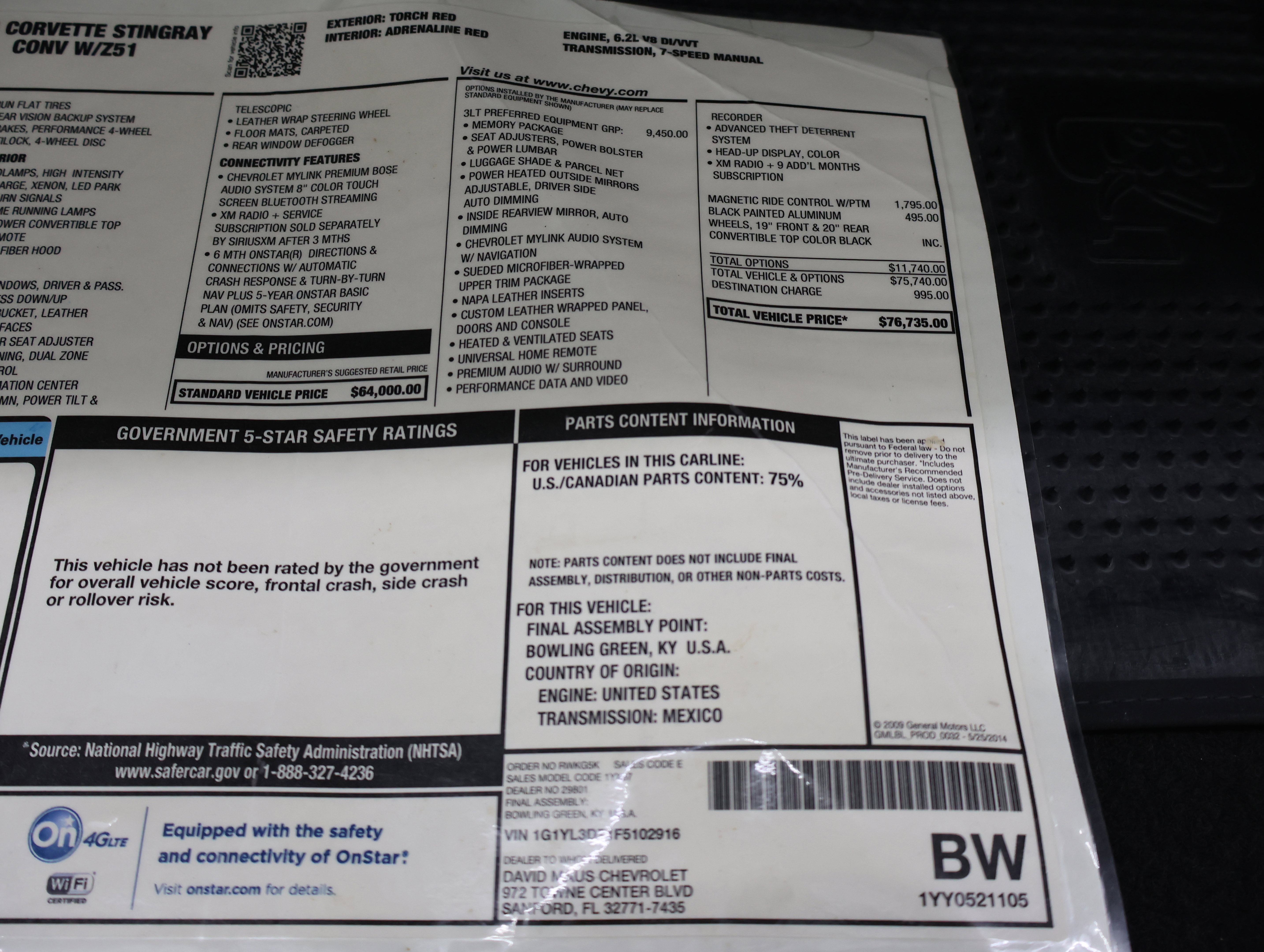 Used 2015 Chevrolet Corvette Stingray Convertible w/ 3LT Preferred Equipment Group image 29