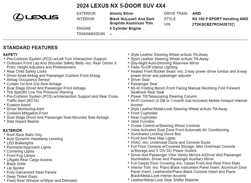 Used 2024 Lexus NX 350 F Sport AWD/4WD image 23