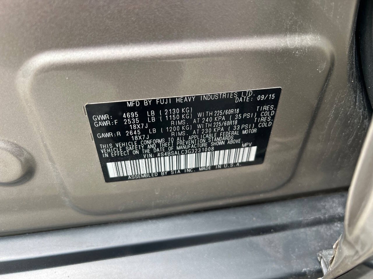 Used 2016 Subaru Outback 2.5i Limited AWD/4WD image 16