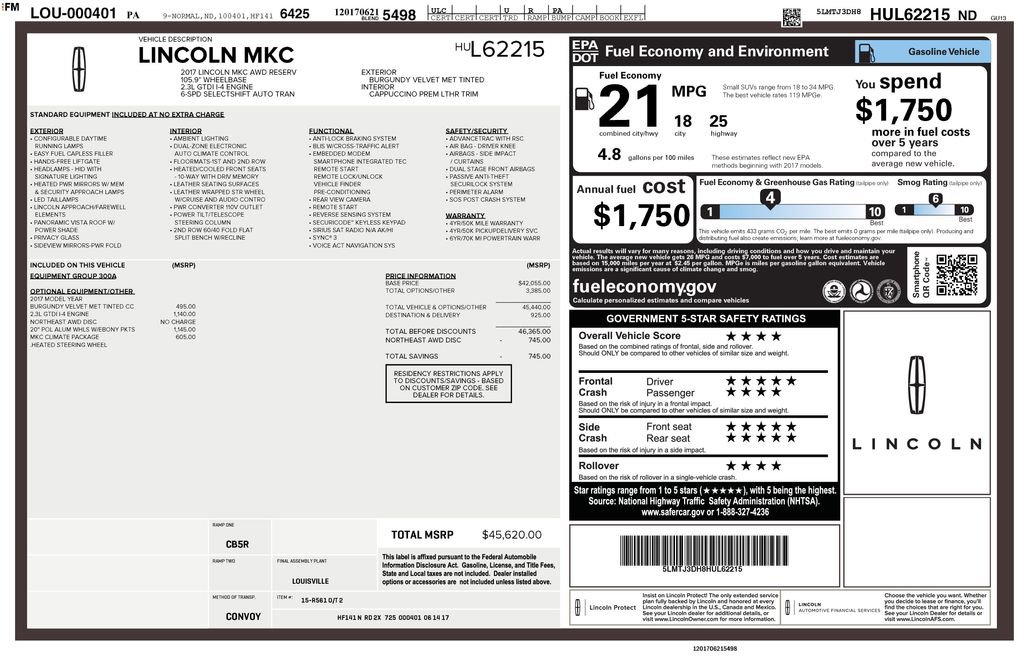 Used 2017 Lincoln MKC Reserve w/ Lincoln MKC Climate Package image 35