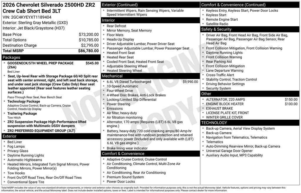 New 2026 Chevrolet Silverado 2500 ZR2 AWD/4WD image 26