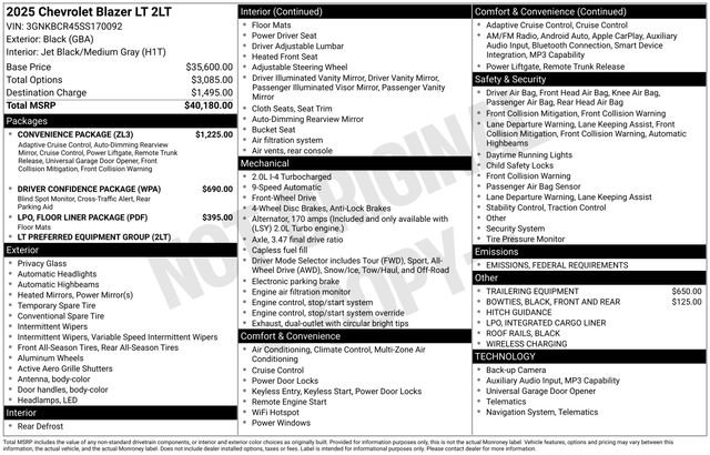 Used 2025 Chevrolet Blazer LT w/ Convenience Package image 9