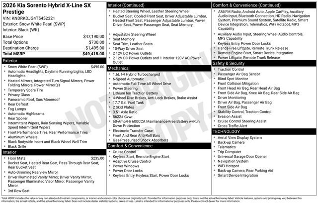 Certified 2026 Kia Sorento SX Prestige AWD/4WD image 31