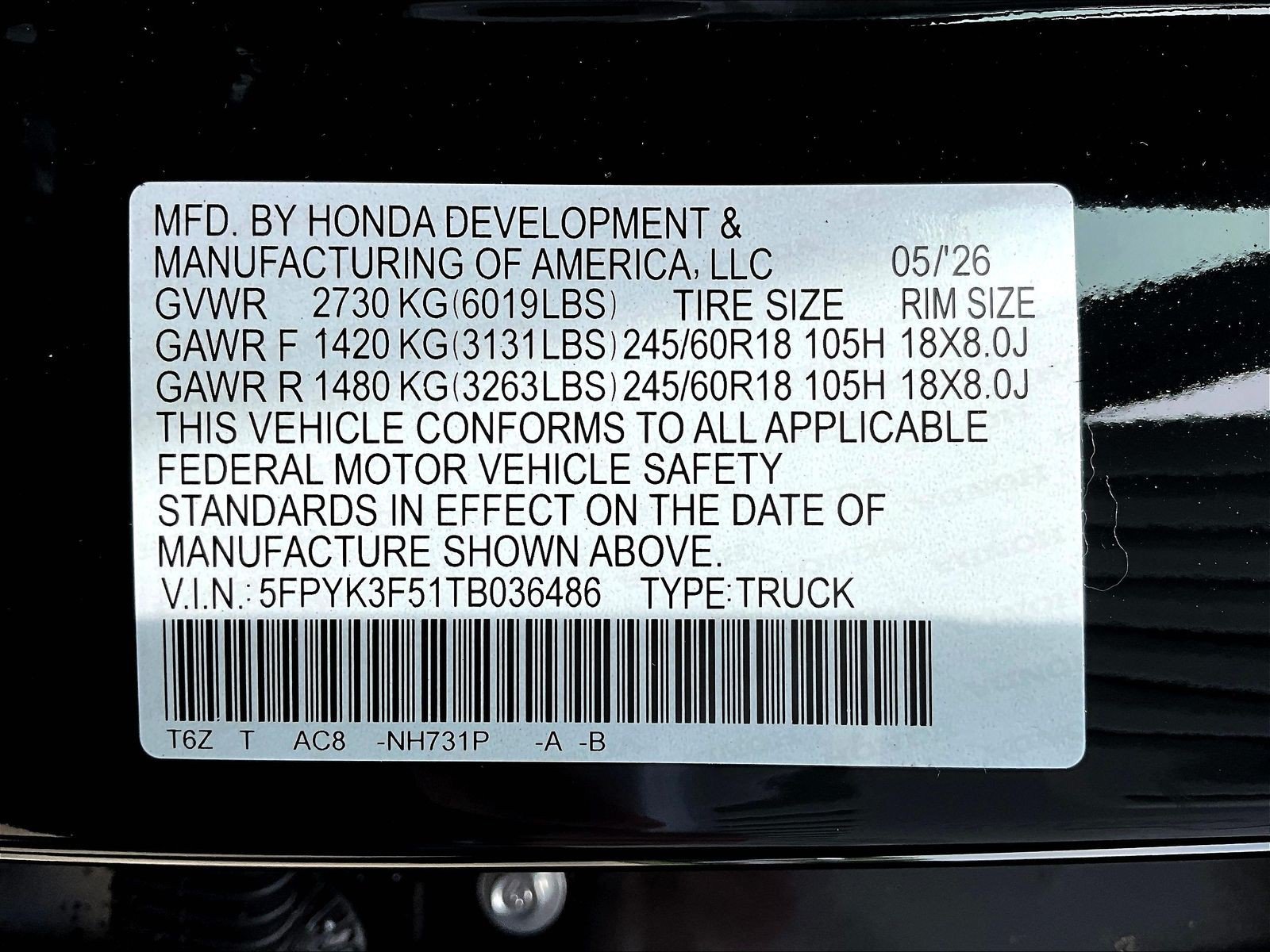 New 2026 Honda Ridgeline RTL image 21