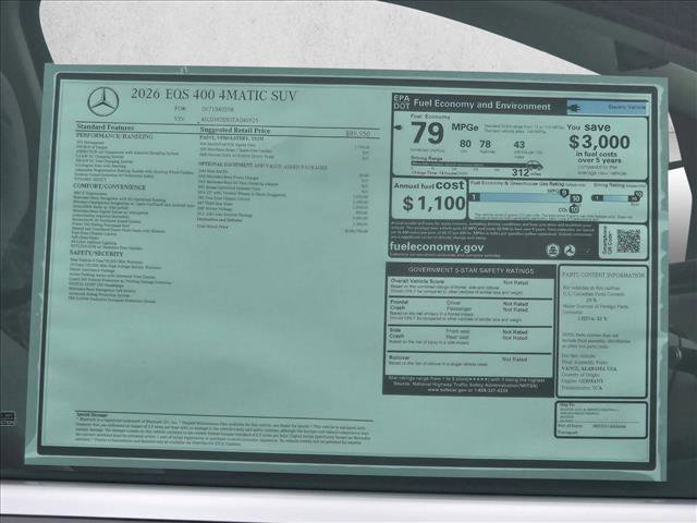 New 2026 Mercedes-Benz EQS 400 4MATIC SUV image 17
