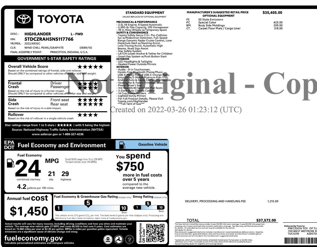 Used 2022 Toyota Highlander L image 8