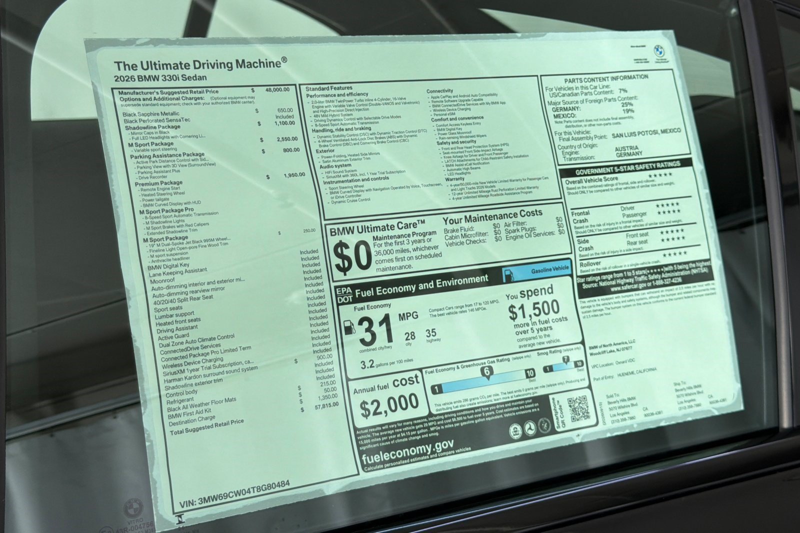 New 2026 BMW 330i Sedan w/ M Sport Package RWD image 28