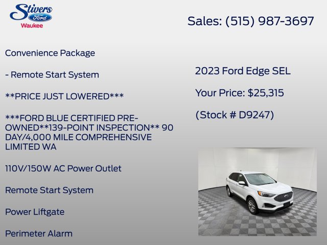 Certified 2023 Ford Edge SEL w/ Convenience Package AWD/4WD image 16