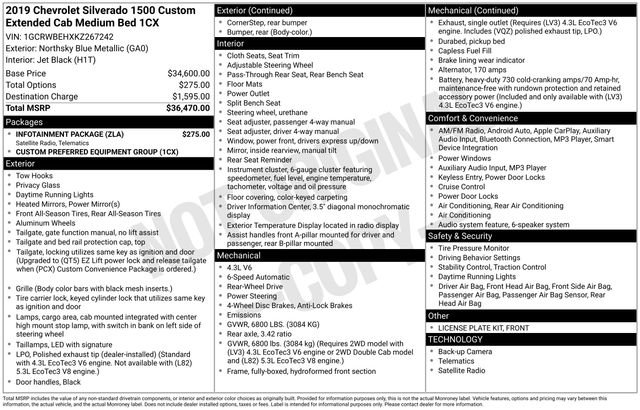 Used 2019 Chevrolet Silverado 1500 Custom w/ Infotainment Package image 14