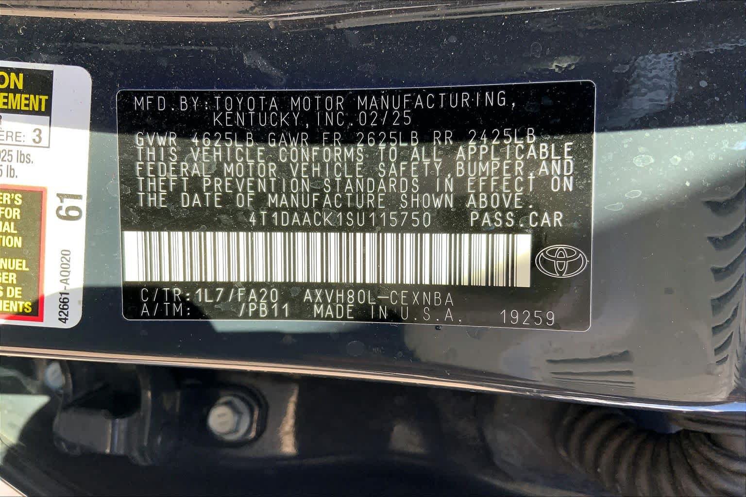 Used 2025 Toyota Camry LE FWD image 36