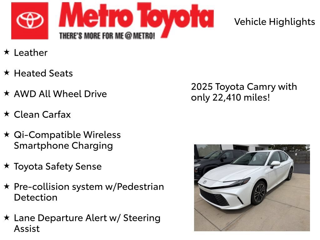 Certified 2025 Toyota Camry XLE AWD/4WD image 8