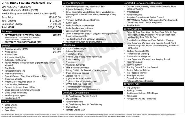 Used 2025 Buick Envista Preferred w/ Advanced Safety Package image 6