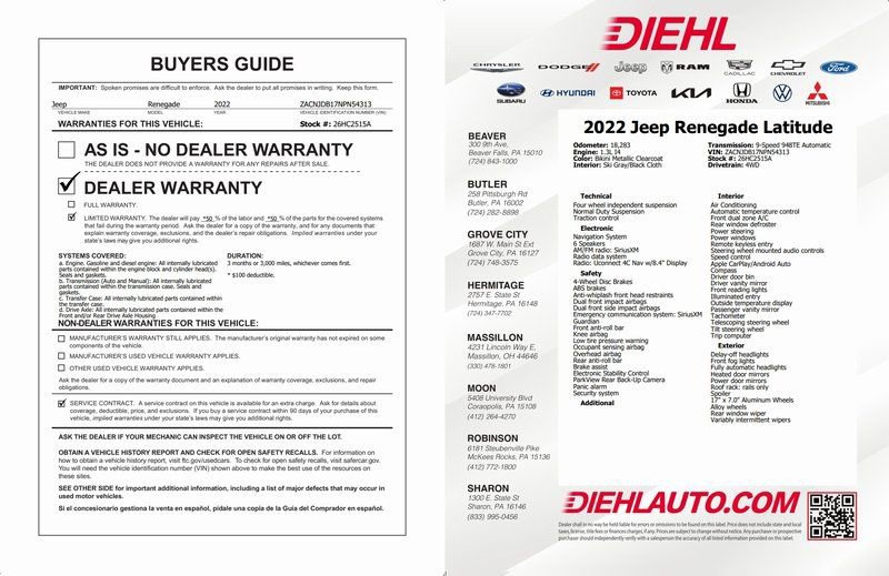 Used 2022 Jeep Renegade Latitude image 38