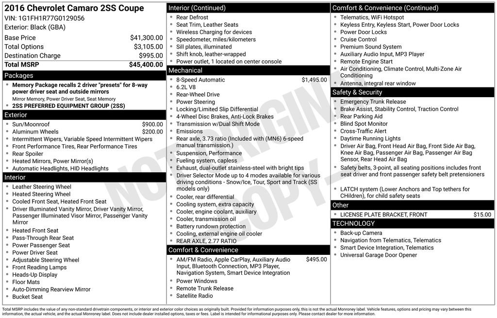 Certified 2016 Chevrolet Camaro SS image 8