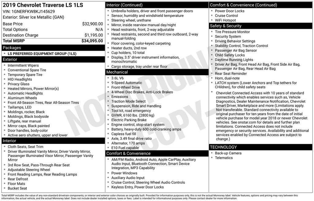 Used 2019 Chevrolet Traverse LS image 6