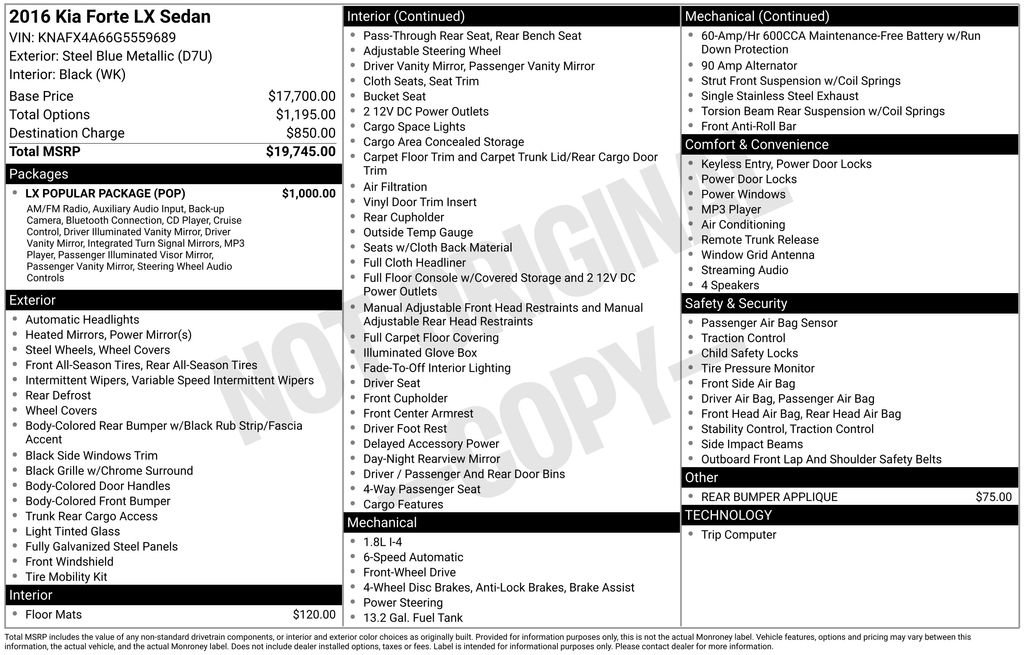 Used 2016 Kia Forte LX w/ LX Popular Package image 36