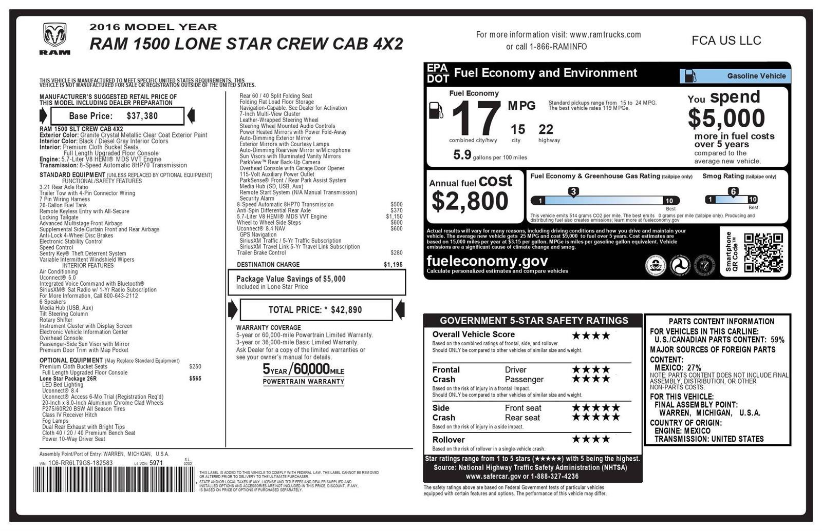 Used 2016 RAM 1500 Lone Star RWD image 8