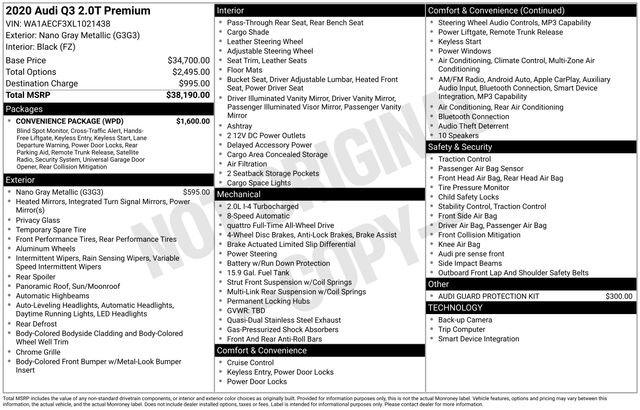 Used 2020 Audi Q3 2.0T Premium w/ Convenience Package image 7