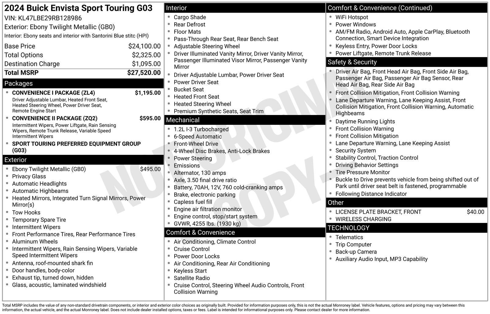 Used 2024 Buick Envista Sport Touring w/ Convenience I Package FWD image 21