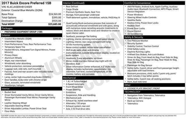 Used 2017 Buick Encore Preferred image 10