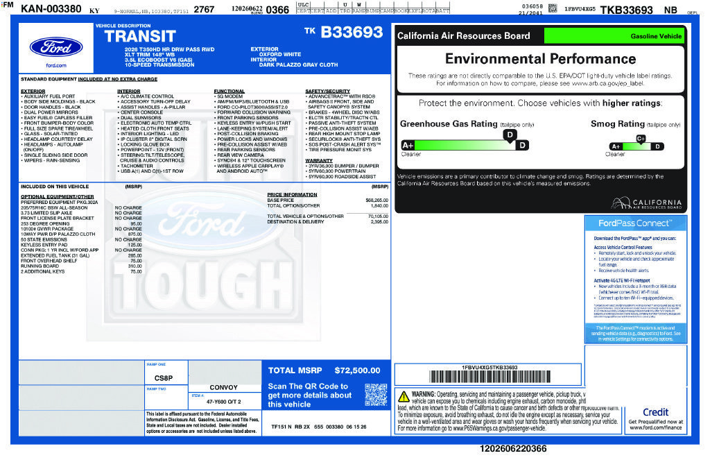 New 2026 Ford Transit 350 XLT RWD image 2