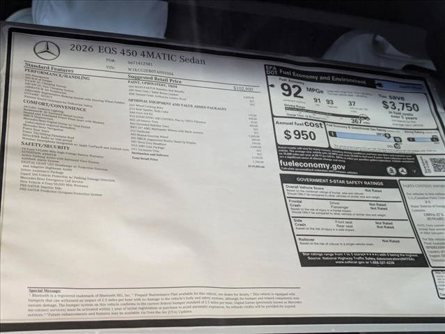 New 2026 Mercedes-Benz EQS 450+ 4MATIC Sedan image 19