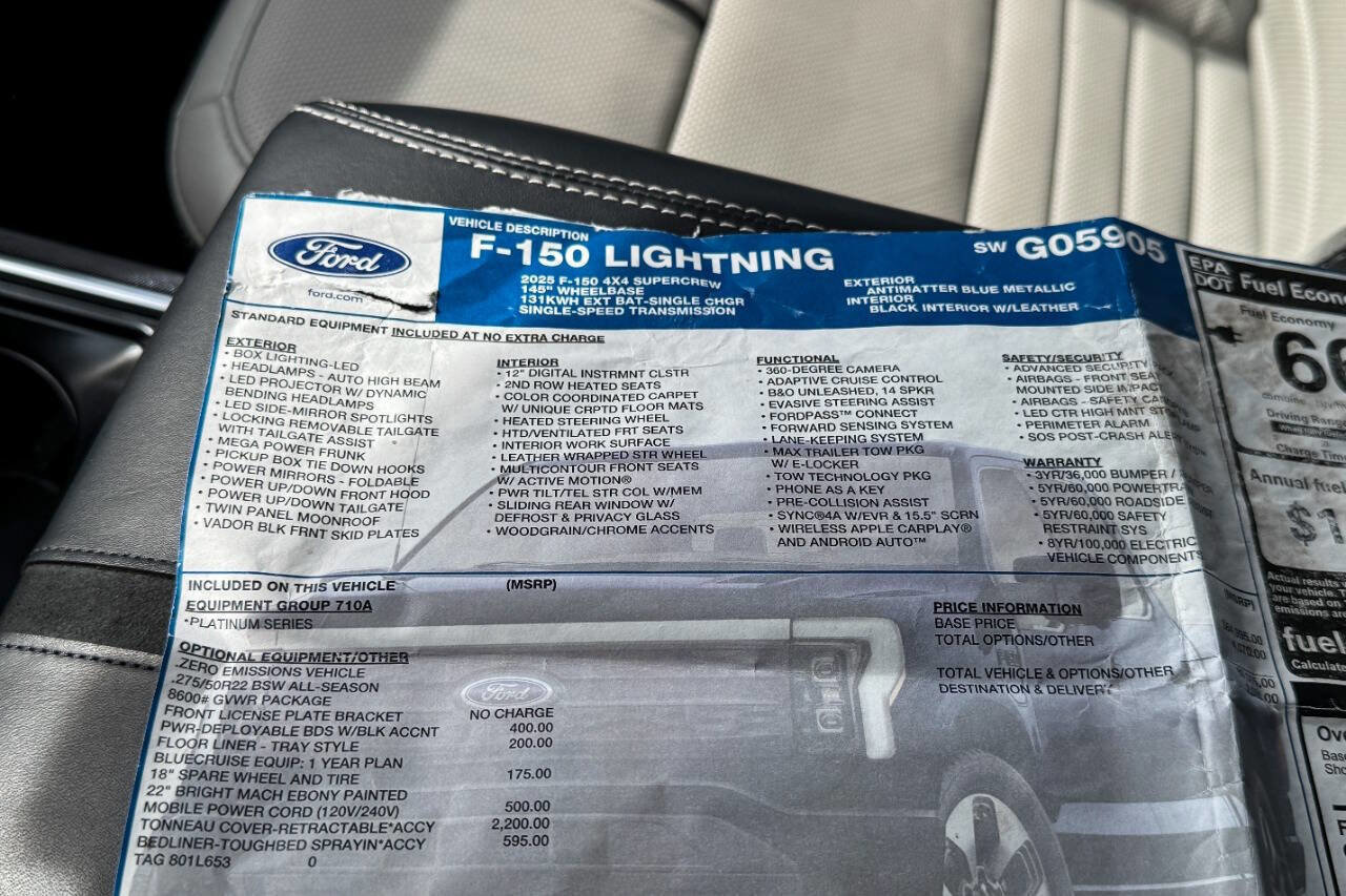Used 2025 Ford F150 Lightning Platinum AWD/4WD image 47