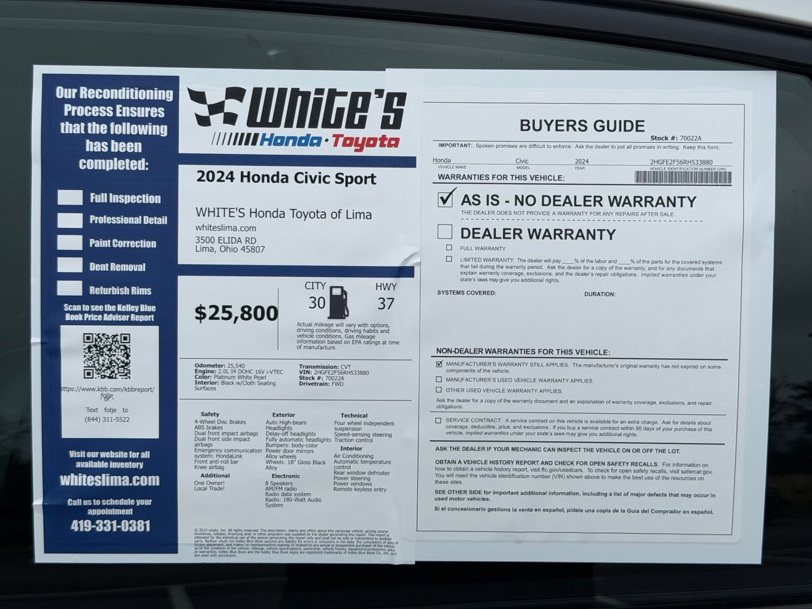 Used 2024 Honda Civic Sport image 31