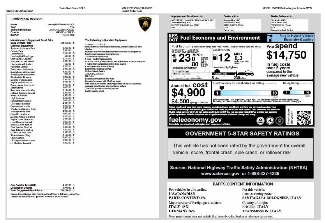 Used 2024 Lamborghini Revuelto AWD/4WD image 52