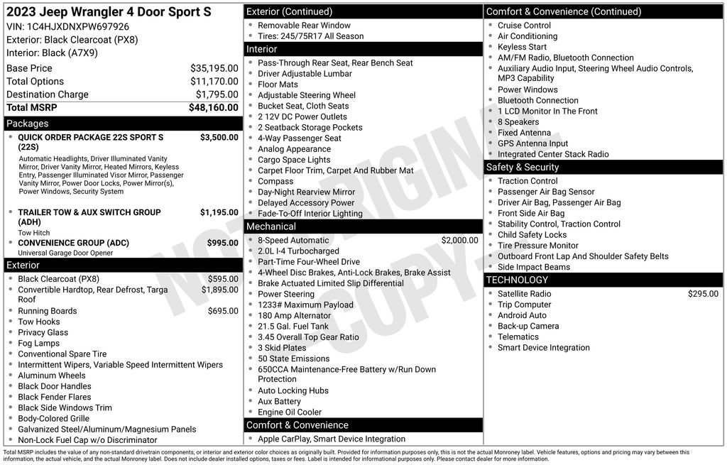 Used 2023 Jeep Wrangler Unlimited Sport AWD/4WD image 37