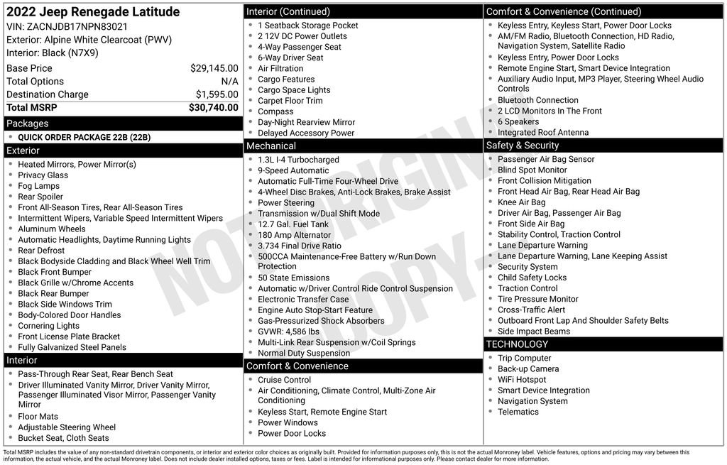 Used 2022 Jeep Renegade Latitude image 36