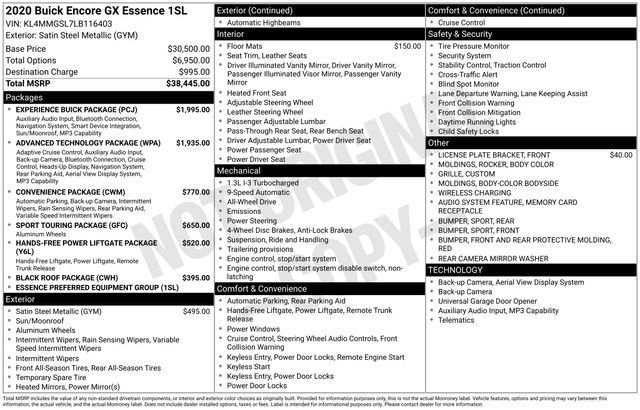 Used 2020 Buick Encore GX Essence w/ Experience Buick Package image 26