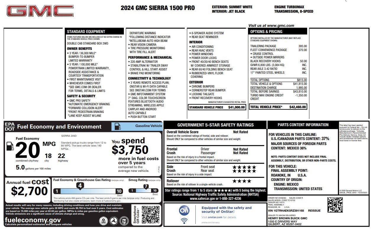 Used 2024 GMC Sierra 1500 Pro w/ Trailering Package image 4