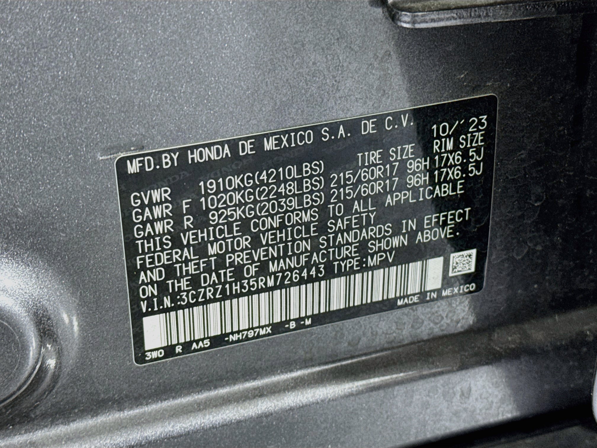 Certified 2024 Honda HR-V LX image 29