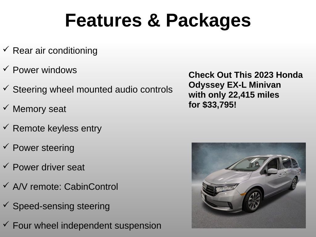 Certified 2023 Honda Odyssey EX-L image 12