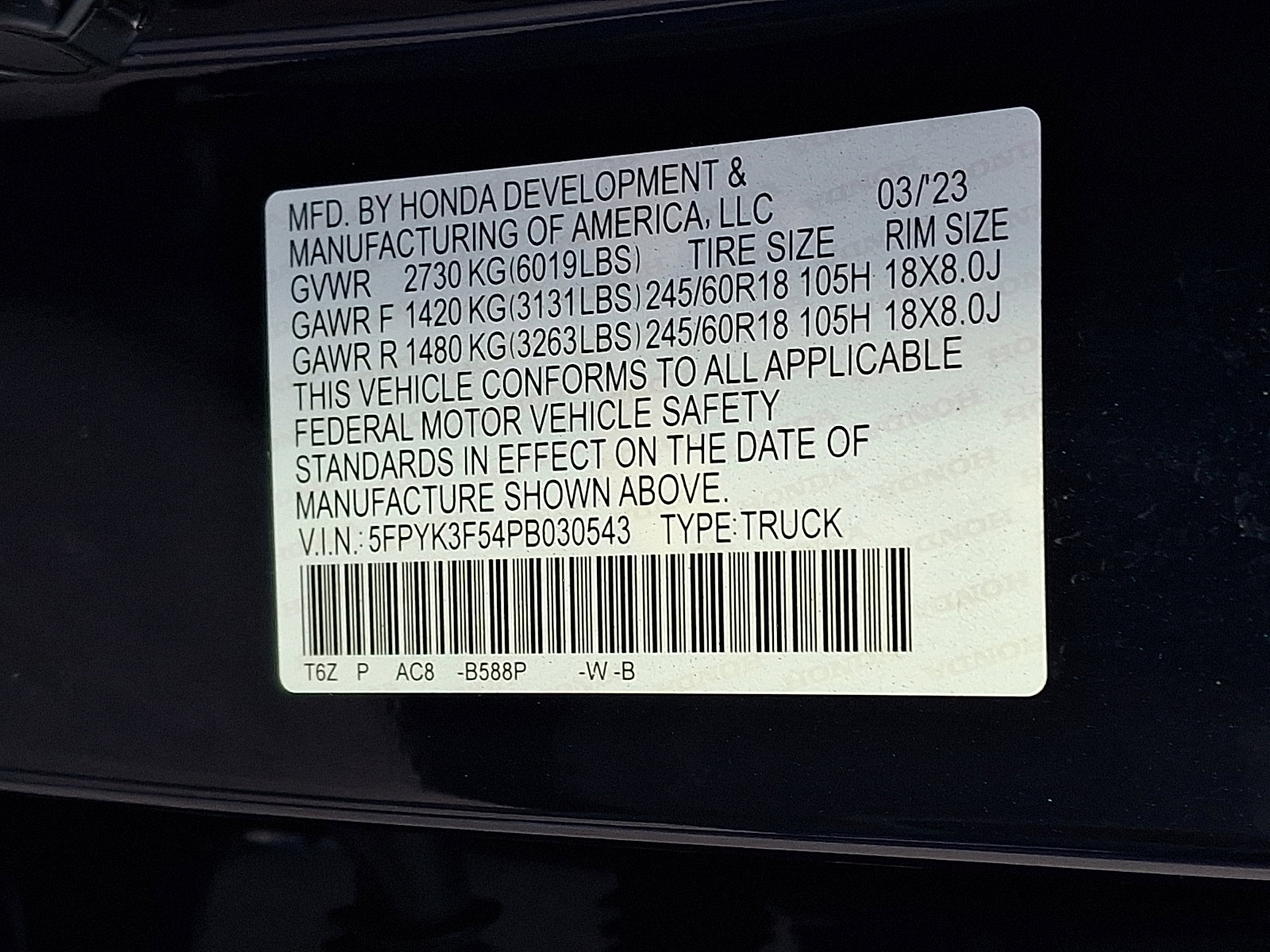 Used 2023 Honda Ridgeline RTL image 29