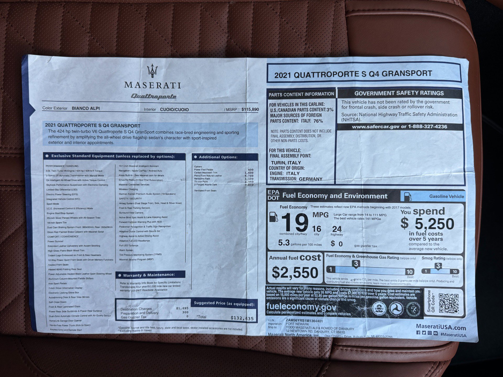 Used 2021 Maserati Quattroporte S GranSport Q4 image 70