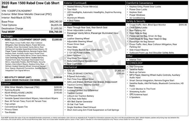 Certified 2020 RAM 1500 Rebel w/ Rebel Level 2 Equipment Group AWD/4WD image 35