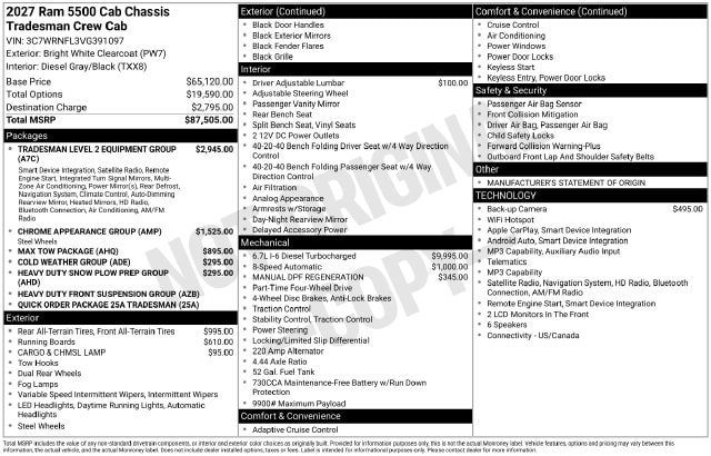 New 2027 RAM 5500 Tradesman AWD/4WD image 37