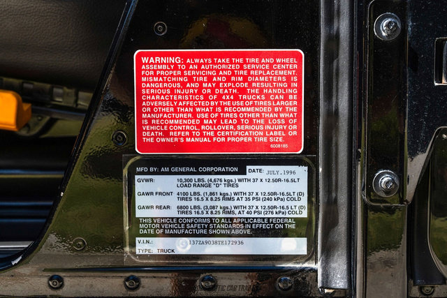 Used 1996 HUMMER H1 4-Door Open Top image 40