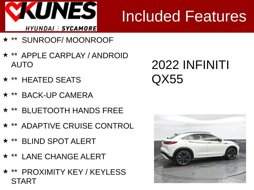 Used 2022 INFINITI QX55 Luxe w/ Cargo Package image 2