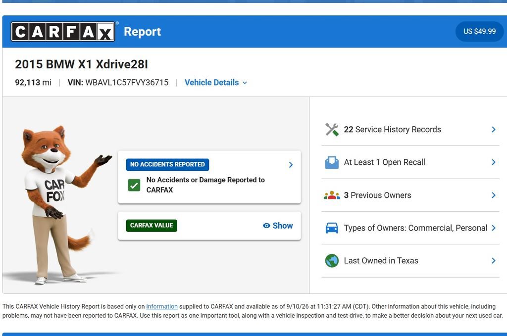 Used 2015 BMW X1 xDrive28i AWD/4WD image 9