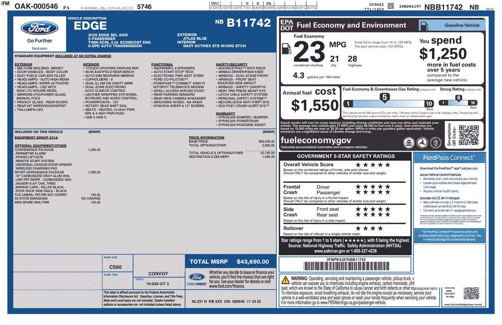 Used 2022 Ford Edge SEL w/ Sport Appearance Package AWD/4WD image 5