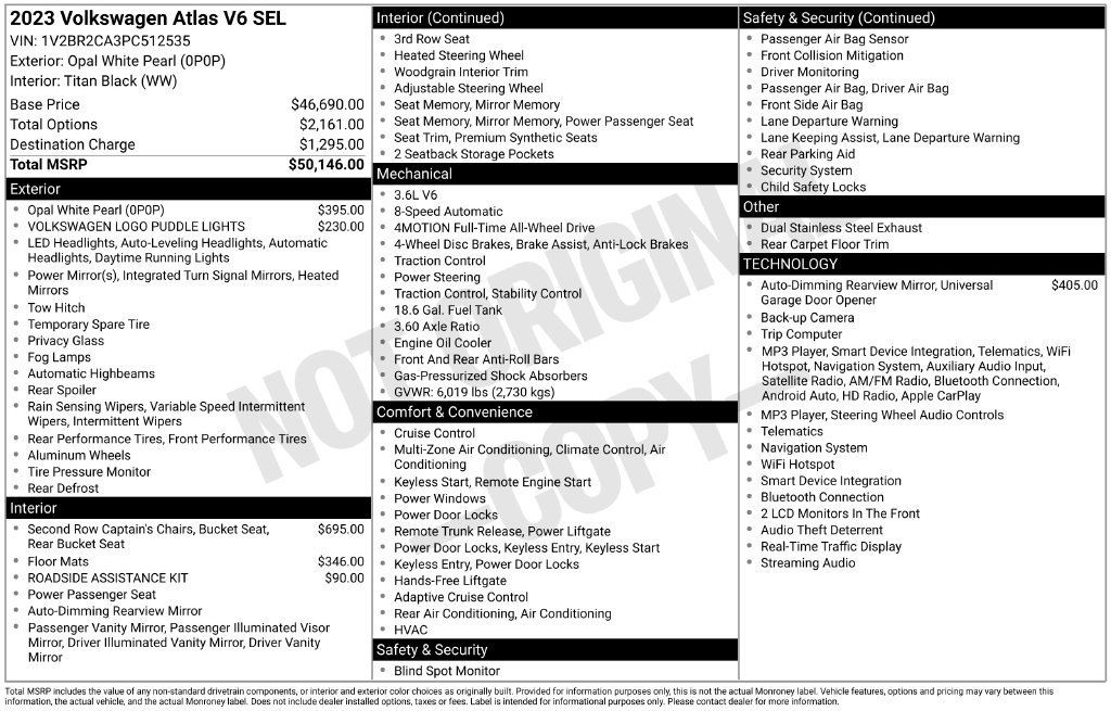 Used 2023 Volkswagen Atlas SEL AWD/4WD image 27
