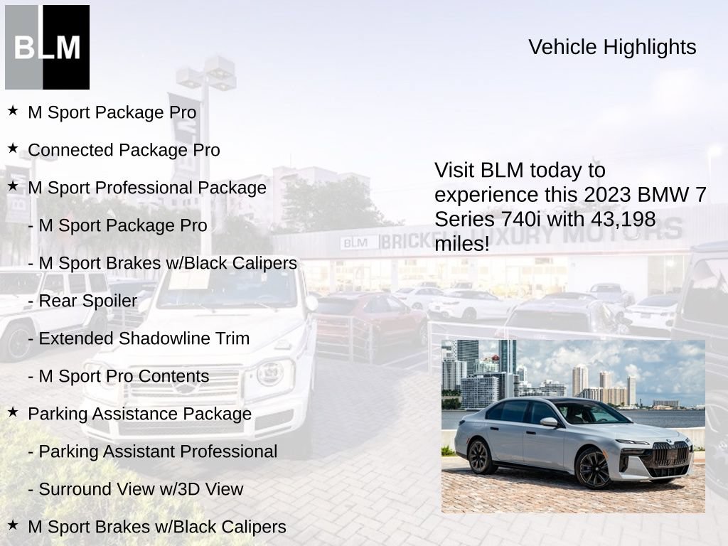 Used 2023 BMW 740i w/ Parking Assistance Package RWD image 5