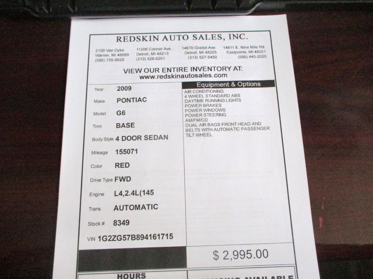 Used 2009 Pontiac G6 Sedan image 14