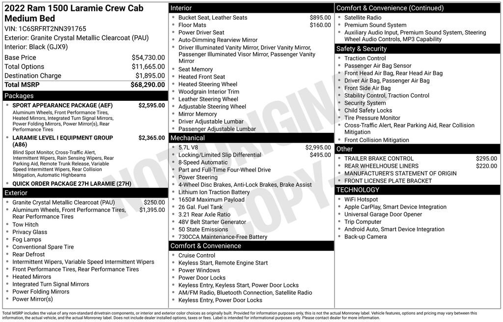 Used 2022 RAM 1500 Laramie w/ Sport Appearance Package image 50